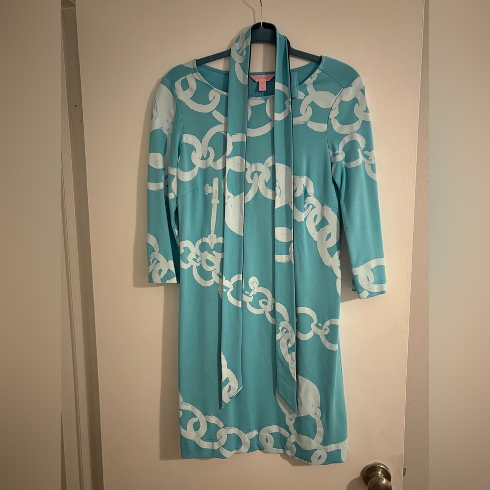 Lilly Pulitzer Dress Size Small with Opitional Tie PREOWNED
